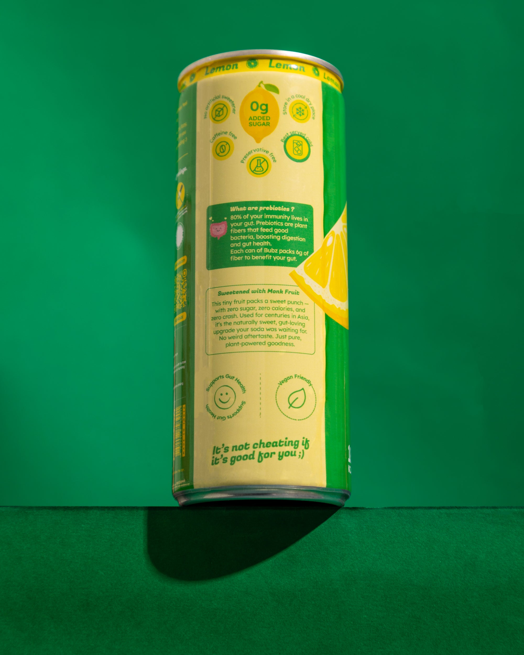 Bubz Lemon Lime Prebiotic Soda