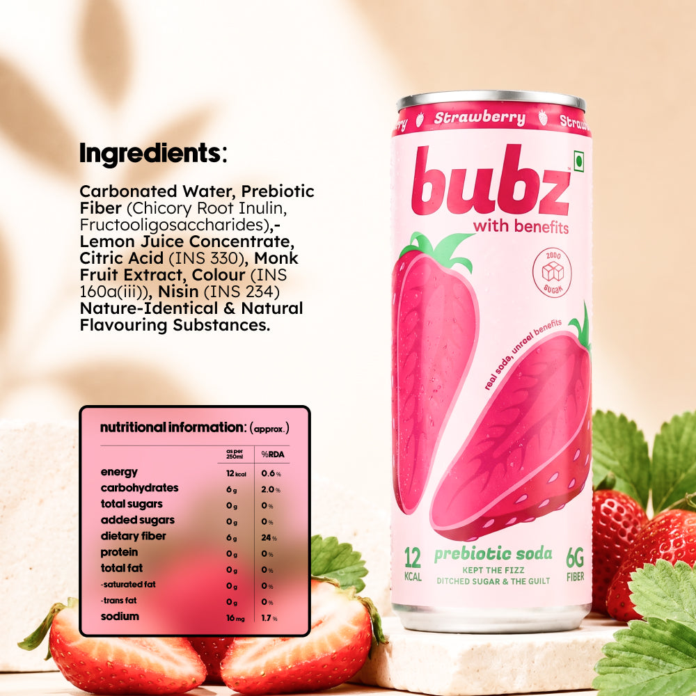 Bubz Strawberry Prebiotic Soda