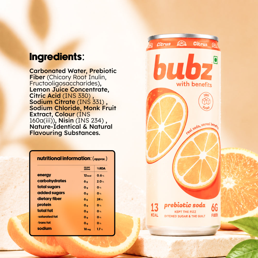 Bubz Citrus Prebiotic Soda