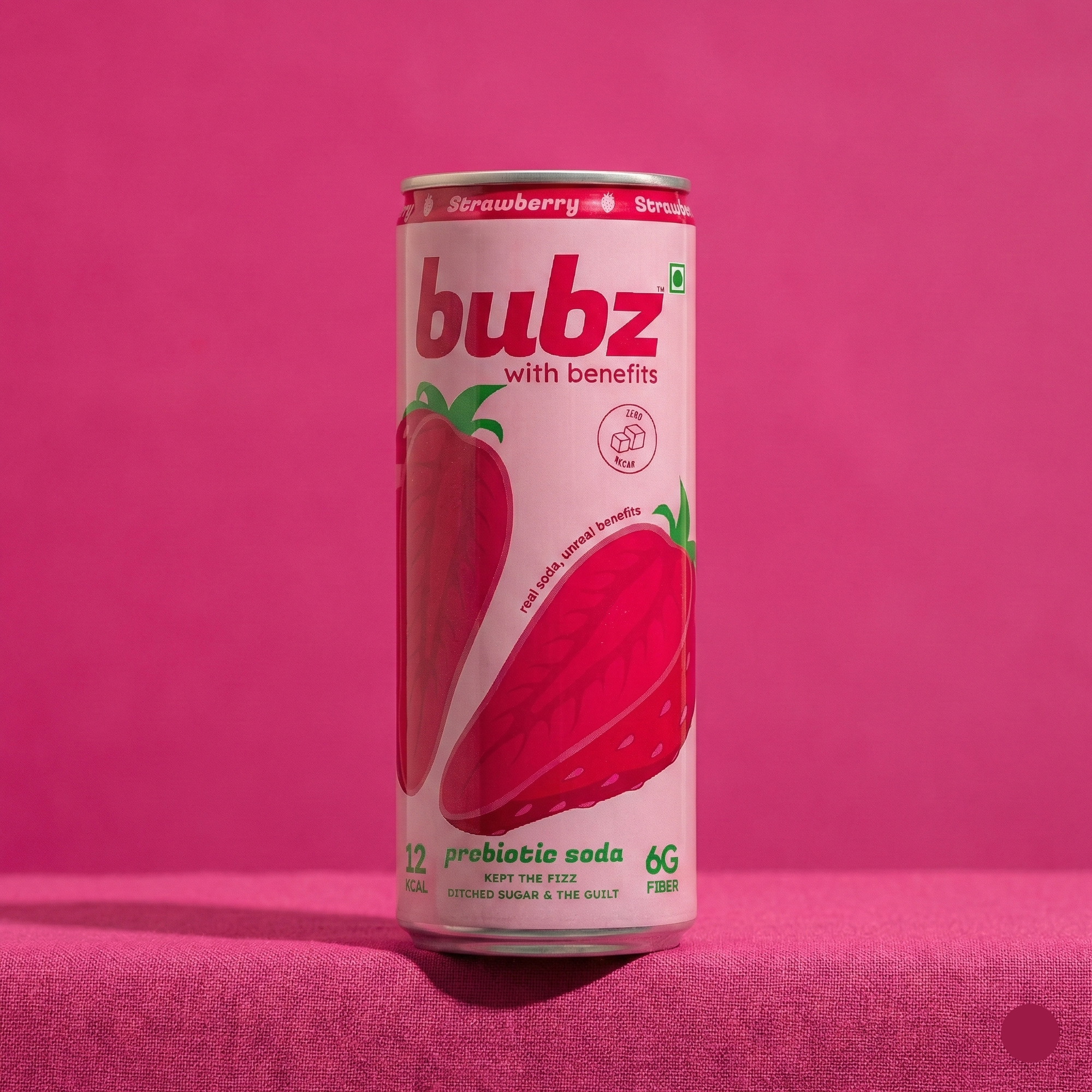 Bubz Strawberry Prebiotic Soda Can