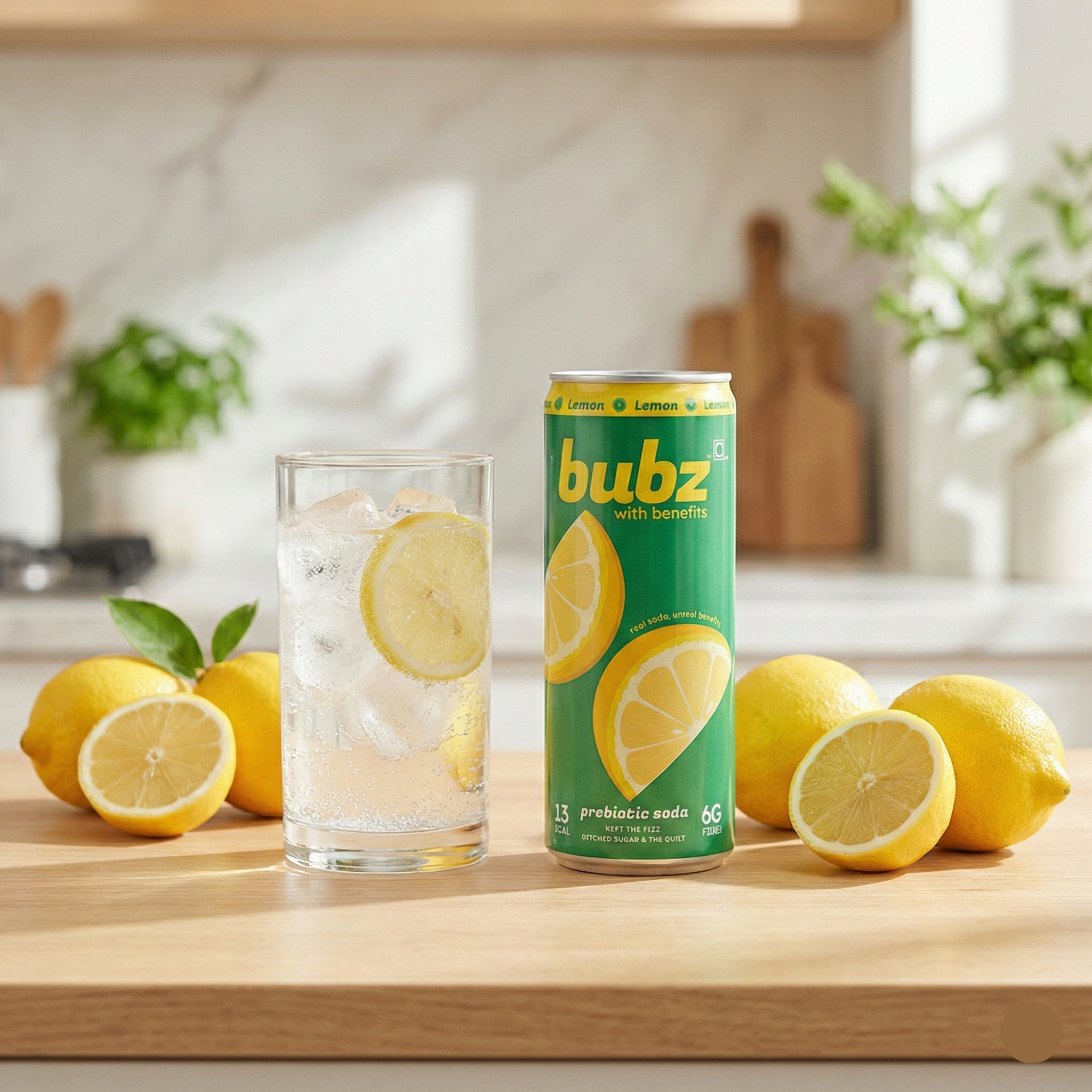 Bubz Lemon Lime Prebiotic Soda