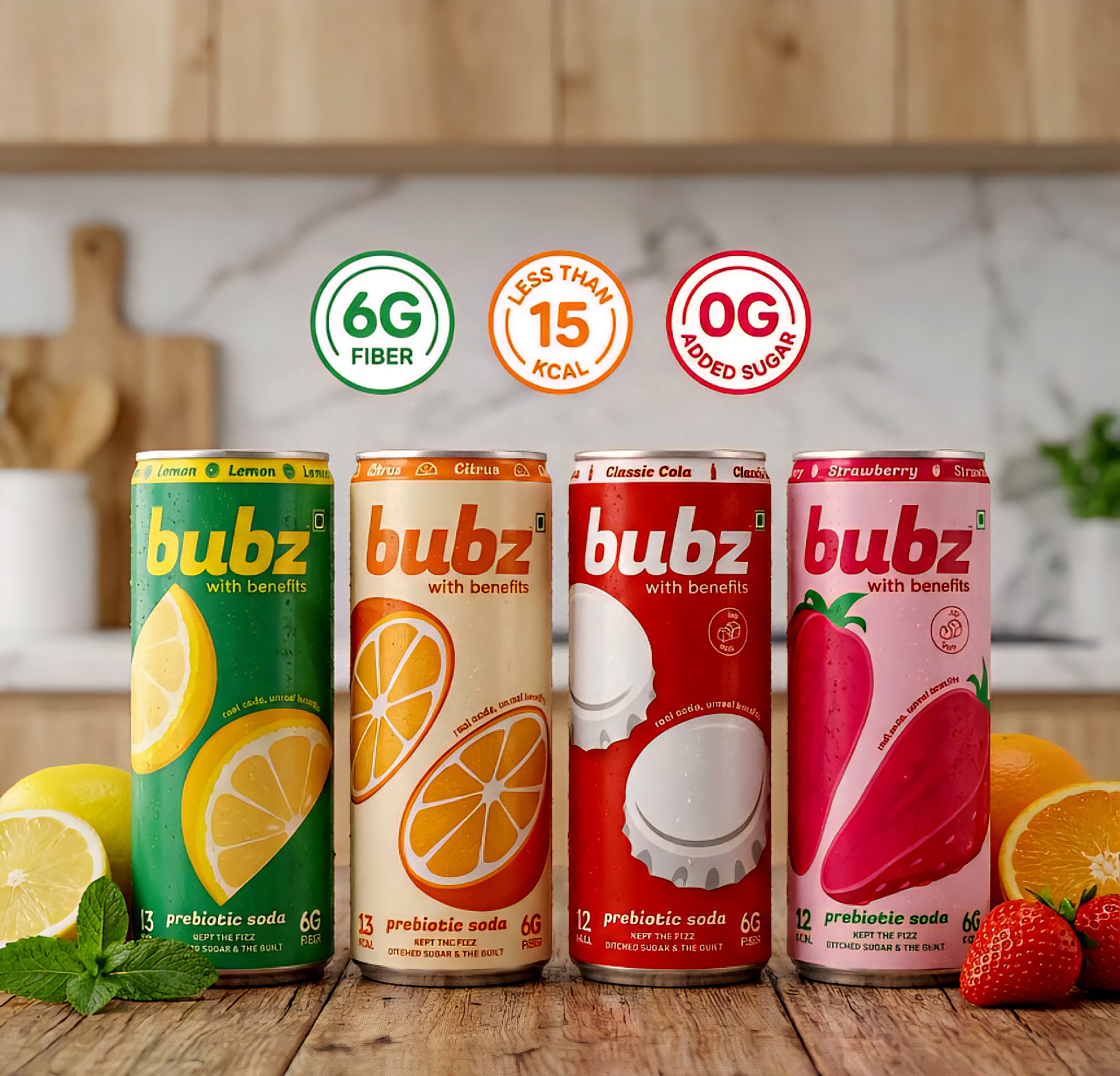 Bubz Prebiotic Soda Variety Pack