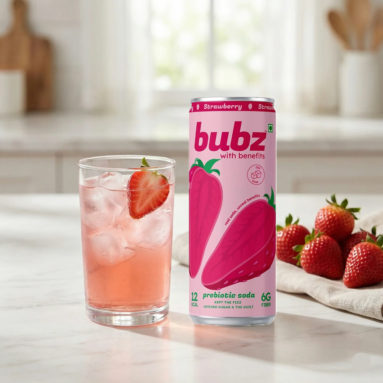 Bubz Strawberry Prebiotic Soda